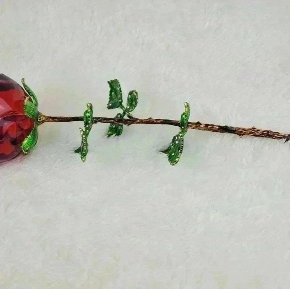 Crystal Red Rose Flower Figurines Craft Bi… - Picture 12 of 15
